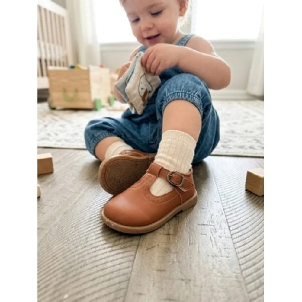 MG Baby Toddler T-Strap Mary Jane Shoes - Brown (Size 22 / US 6)
